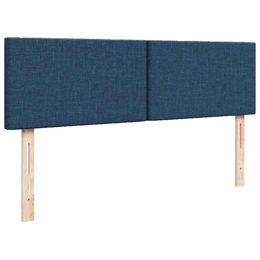 Cadre de lit ottoman avec matelas bleu 140x200 cm tissu - 9