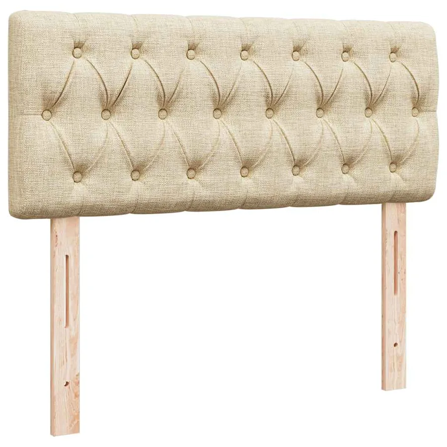 Cadre de lit ottoman avec matelas crème 120x190 cm tissu - 9