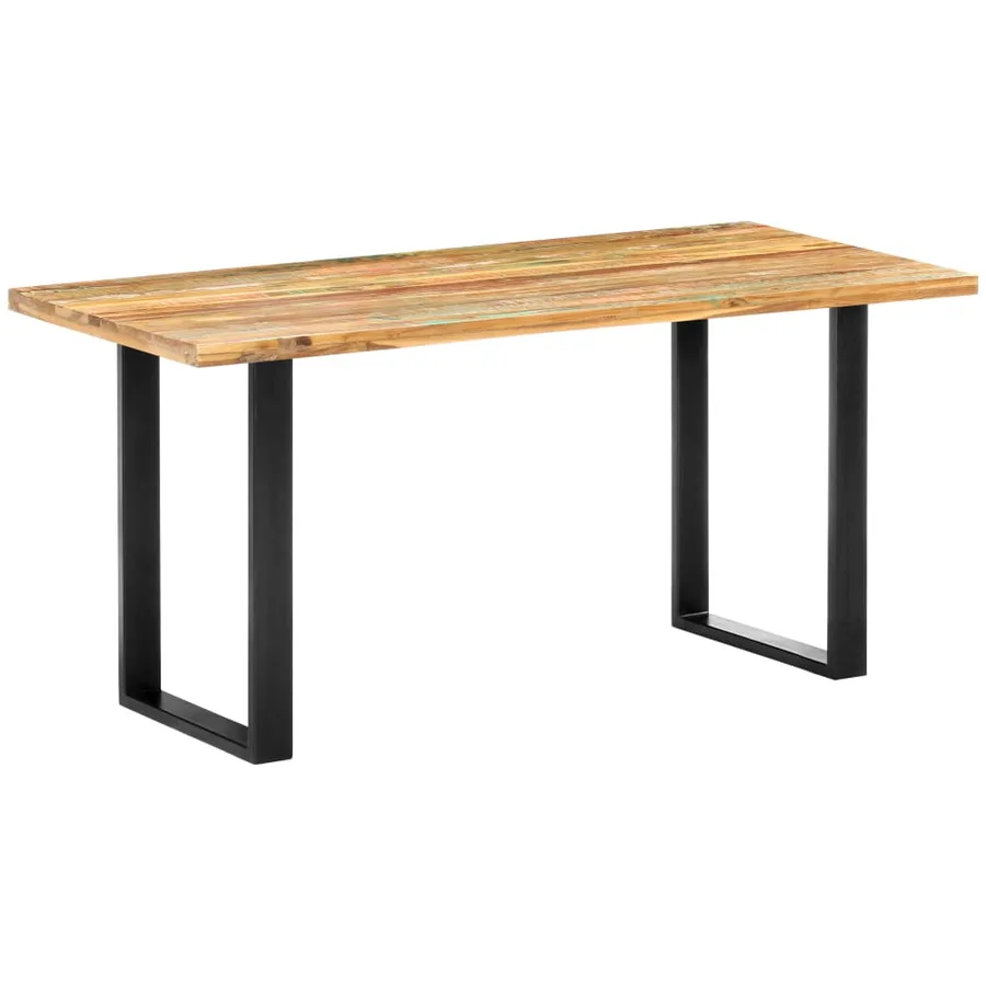 Table de salle à manger 160x80x75cm Bois de récupération massif - 11