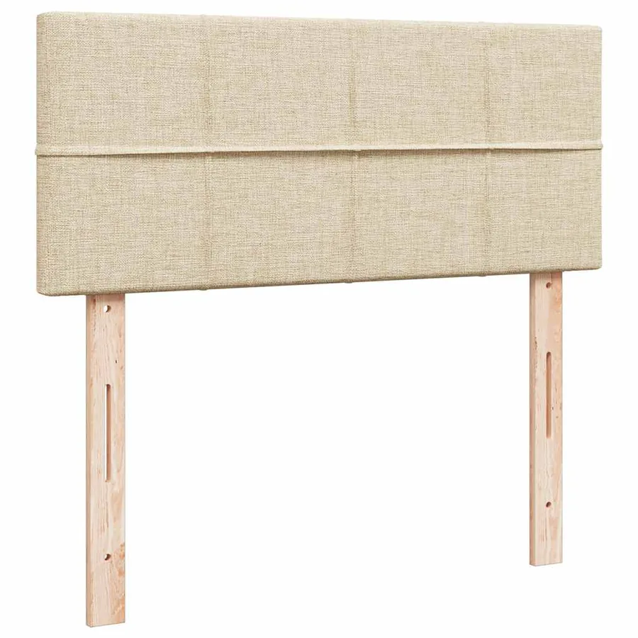 Lit ottoman avec matelas et LED crème 120x190 cm tissu - 10