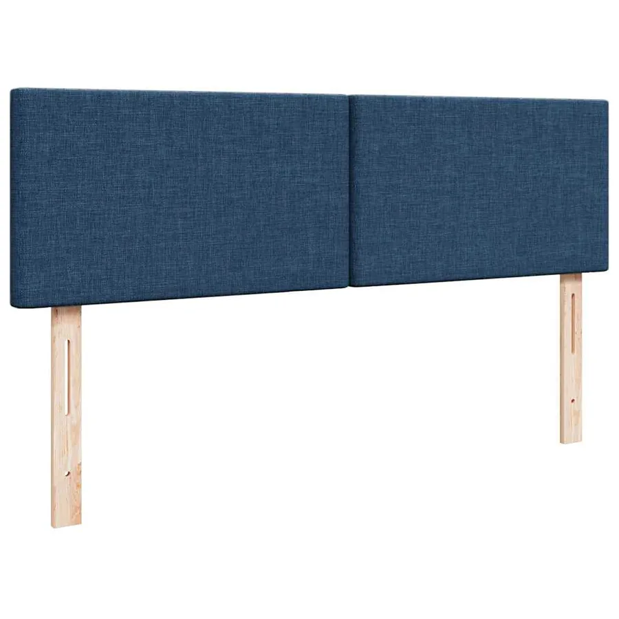 Cadre de lit ottoman avec matelas bleu 140x200 cm tissu - 10