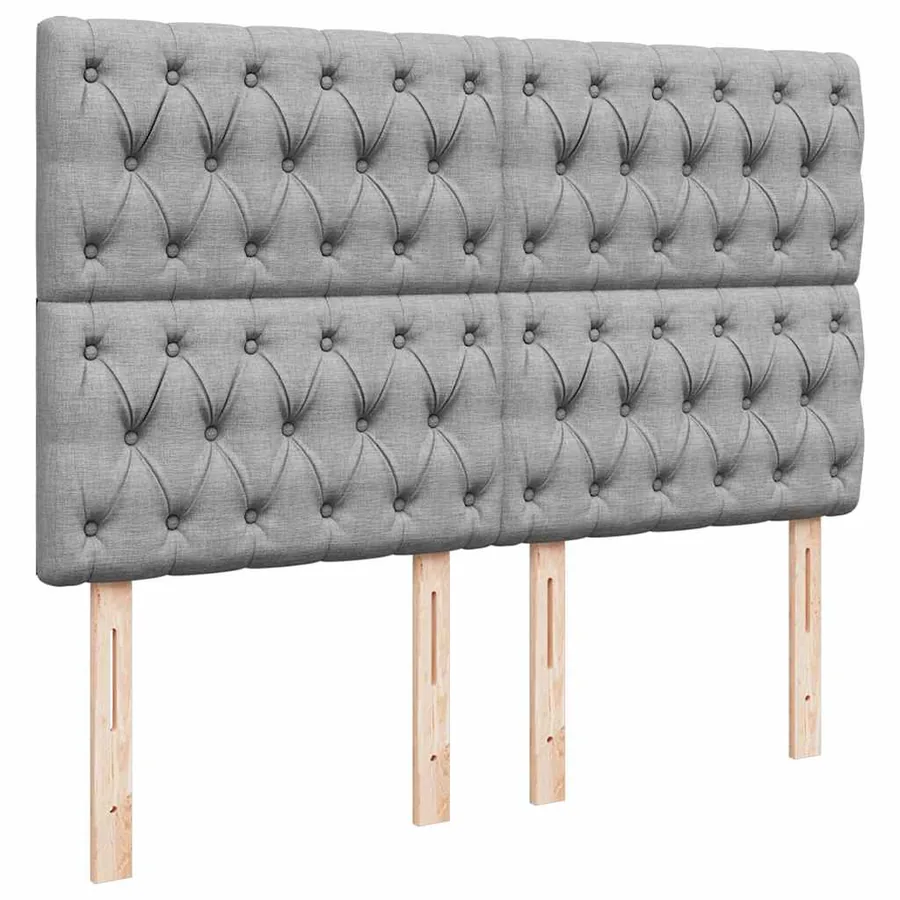 Cadre de lit ottoman et matelas gris clair 140x200 cm tissu - 9