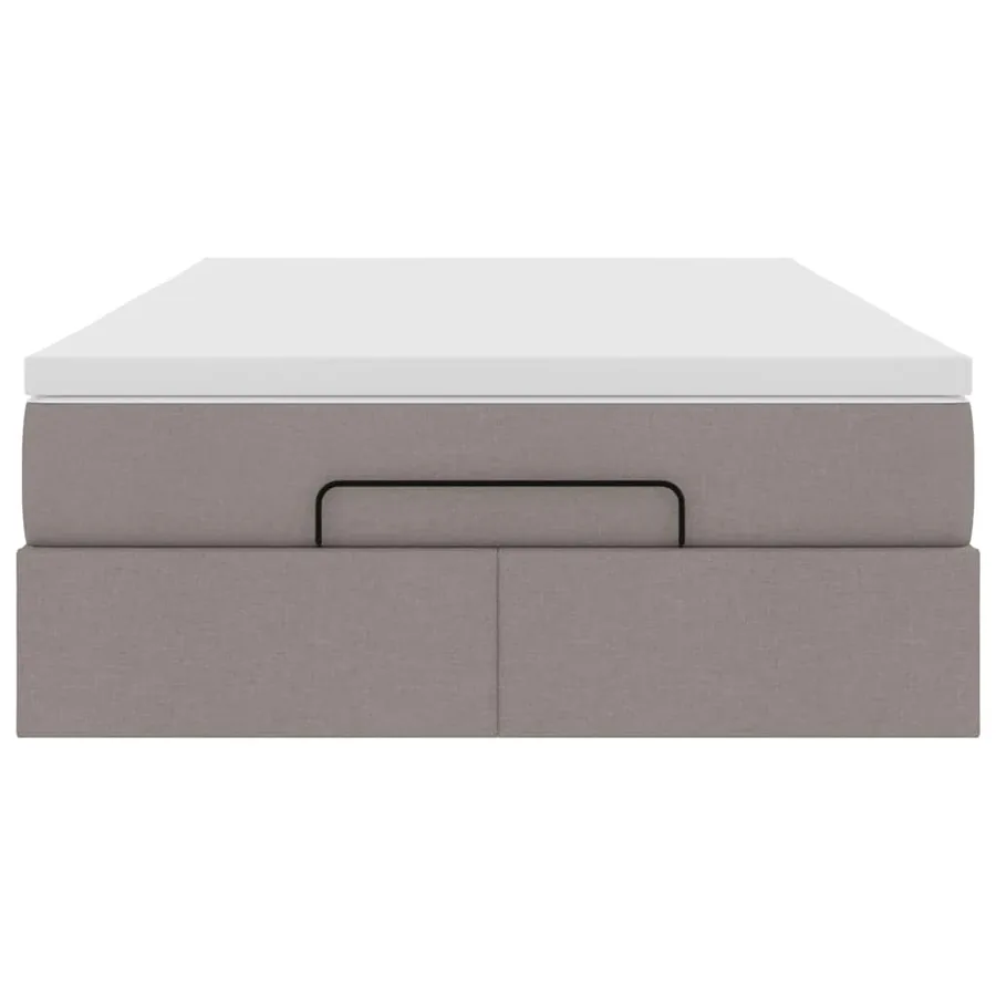 Cadre de lit ottoman avec matelas taupe 120x190 cm tissu - 7