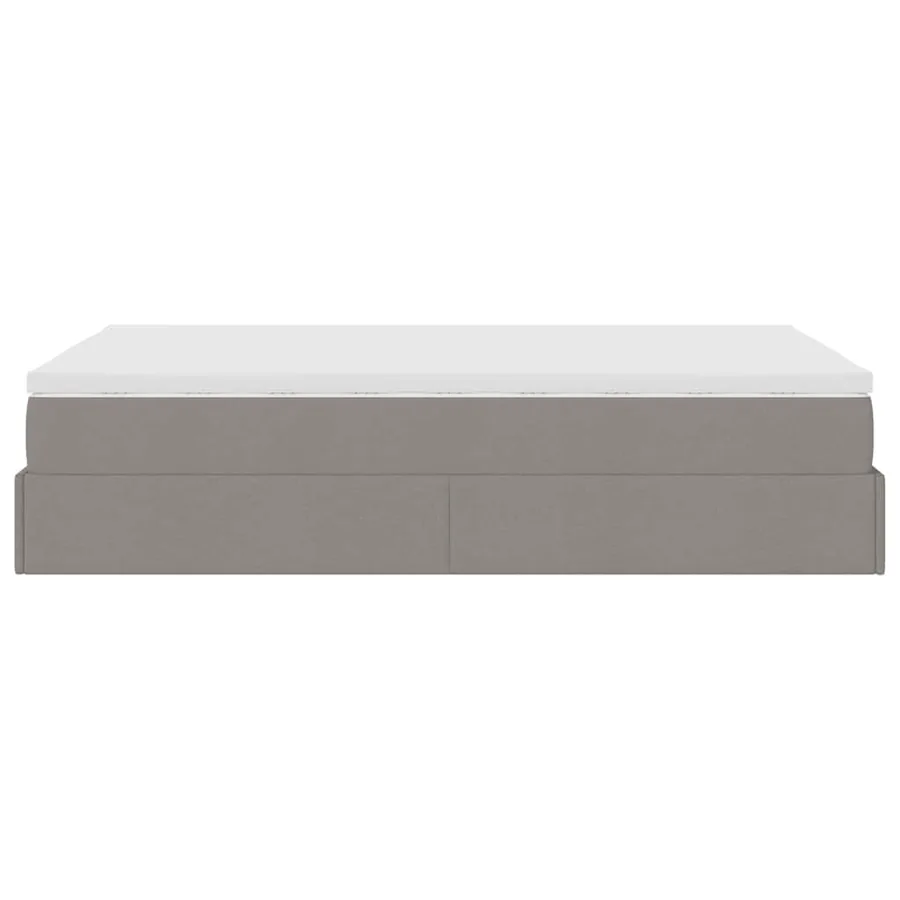 Cadre de lit ottoman avec matelas taupe 120x190 cm tissu - 9