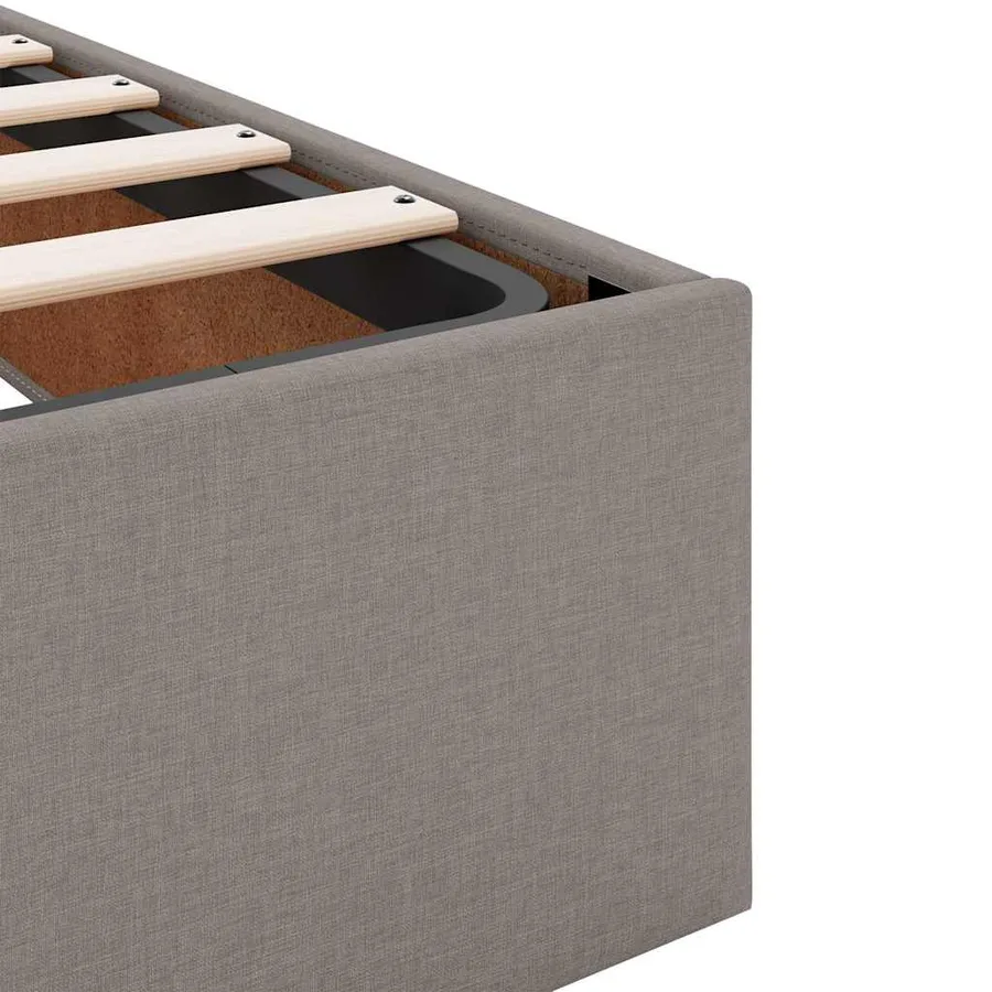 Cadre de lit ottoman sans matelas taupe 120x190 cm tissu - 11