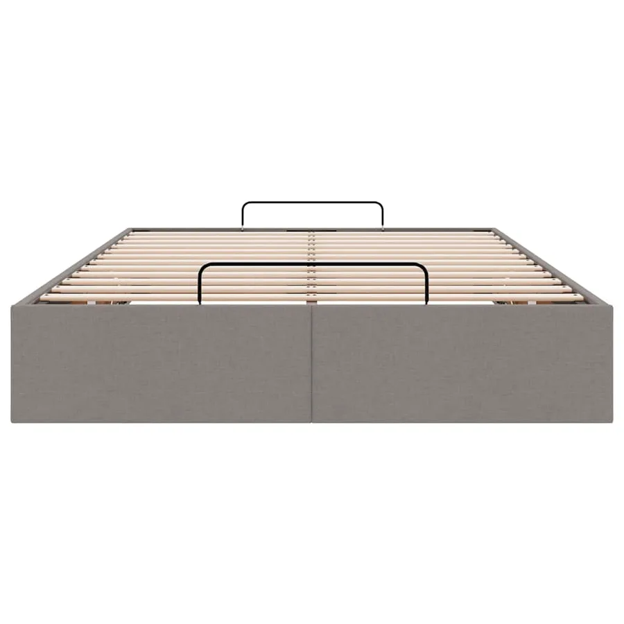 Cadre de lit ottoman sans matelas taupe 120x190 cm tissu - 7