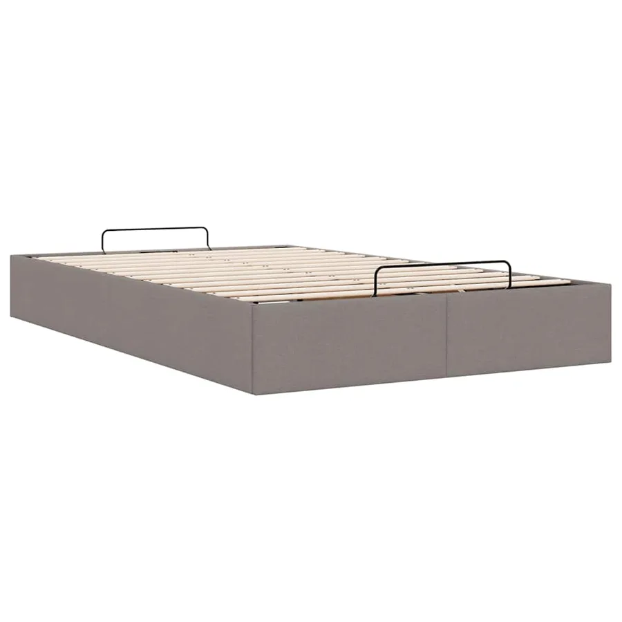 Cadre de lit ottoman sans matelas taupe 120x190 cm tissu - 9