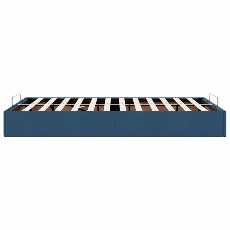 Cadre de lit ottoman sans matelas bleu 120x190 cm tissu - 8