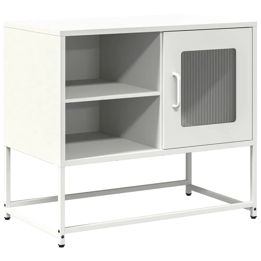 Meuble TV blanc 68x39x60,5 cm acier - 2