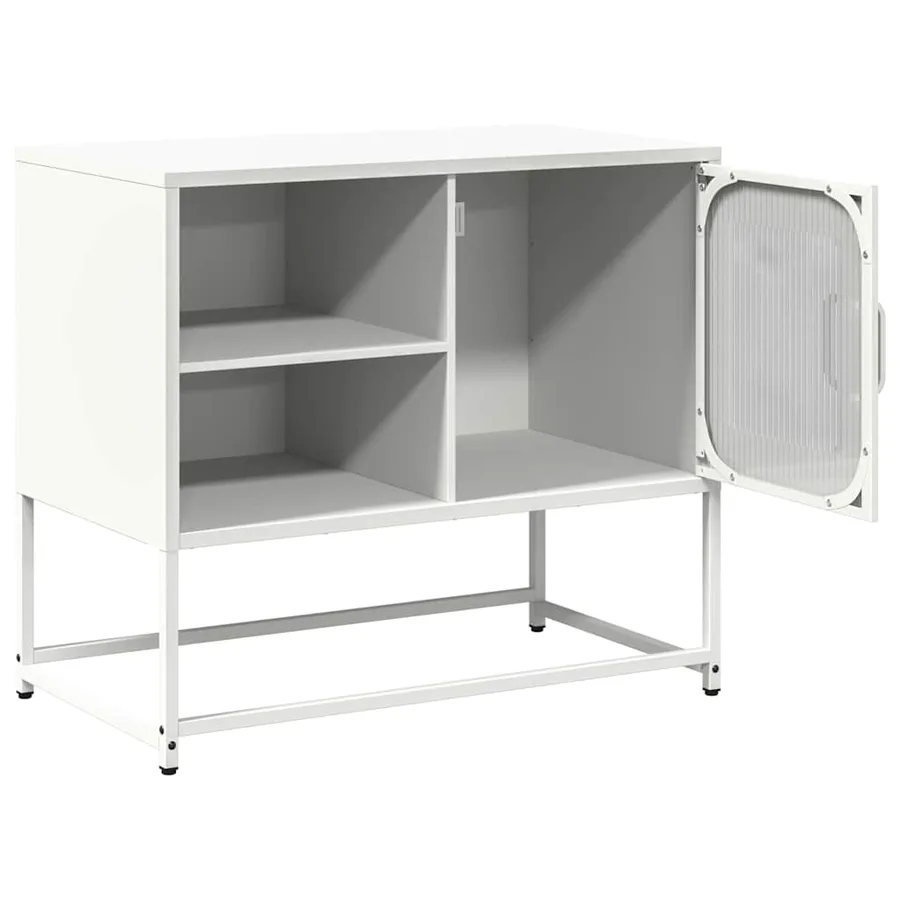 Meuble TV blanc 68x39x60,5 cm acier - 6
