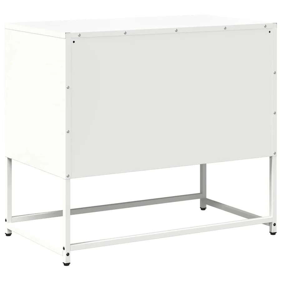 Meuble TV blanc 68x39x60,5 cm acier - 8