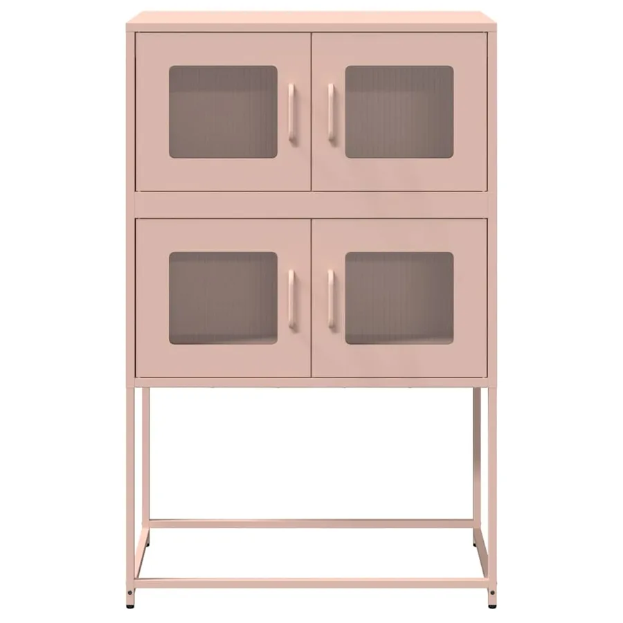 Buffet haut rose 68x39x107 cm acier - 5