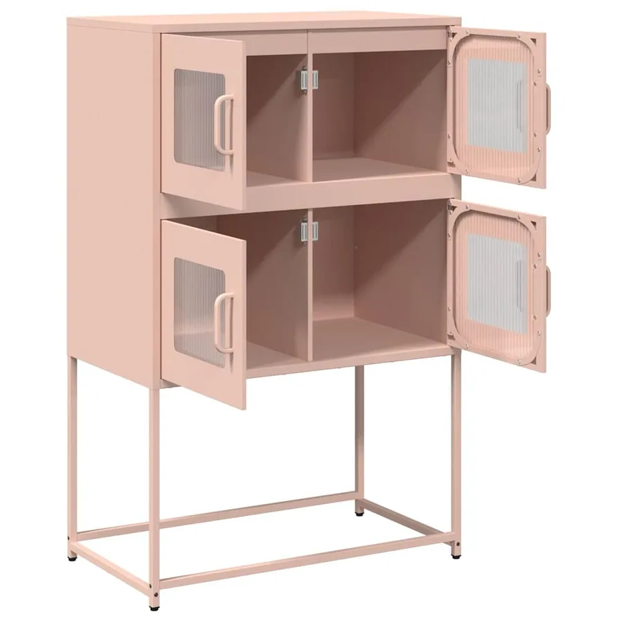 Buffet haut rose 68x39x107 cm acier - 6
