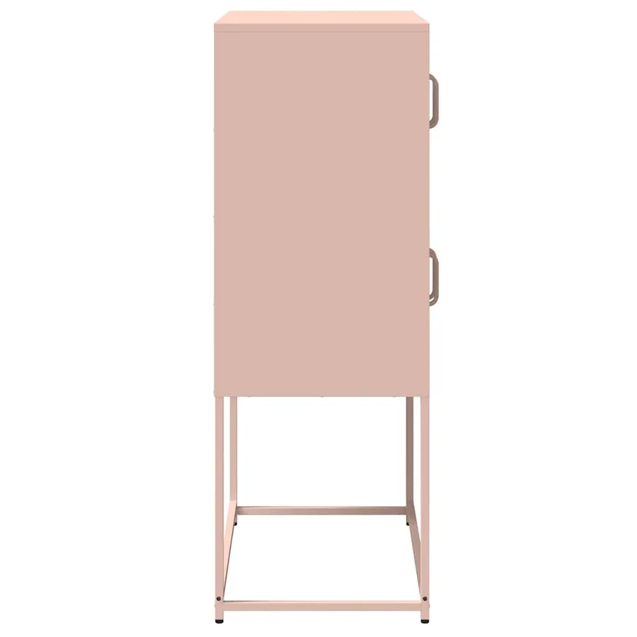 Buffet haut rose 68x39x107 cm acier - 7