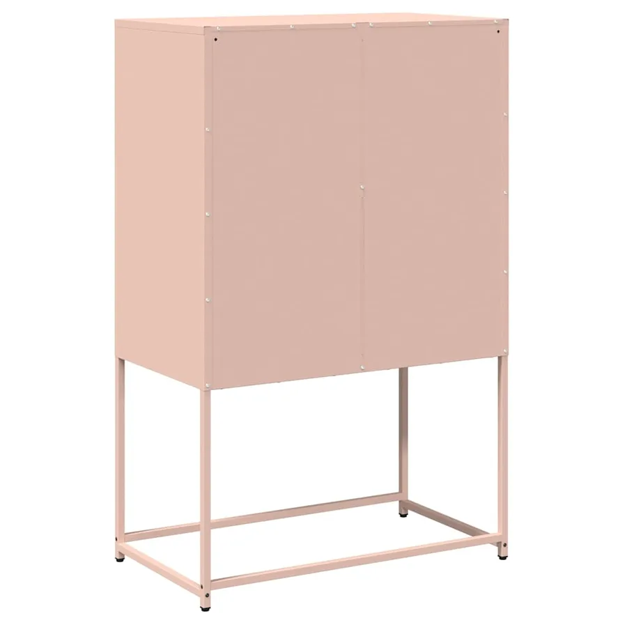 Buffet haut rose 68x39x107 cm acier - 8