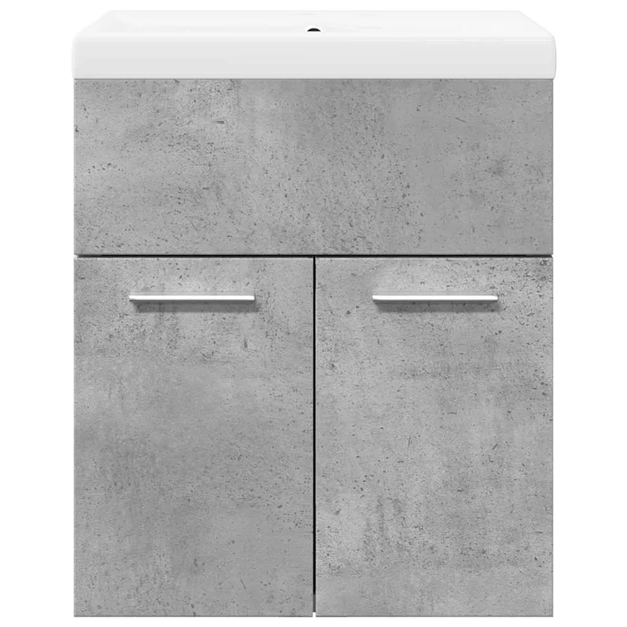 Ensemble de meubles de salle de bain 2 pcs gris béton - 4
