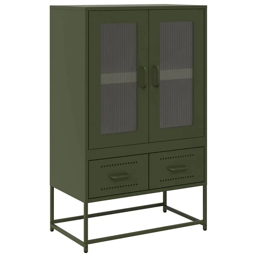 Buffet haut vert olive 68x39 x111,5 cm acier - 2