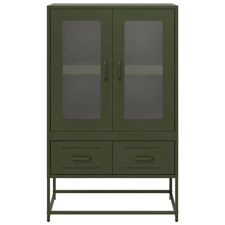 Buffet haut vert olive 68x39 x111,5 cm acier - 5