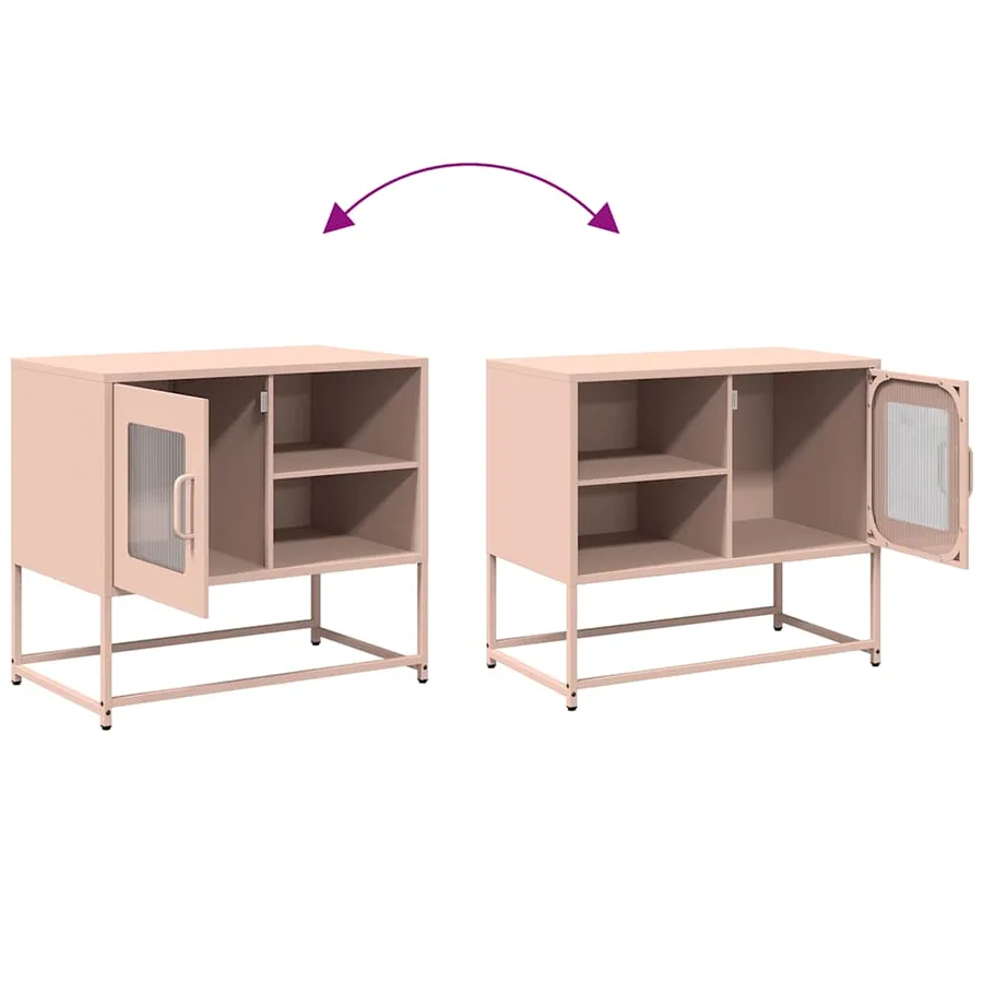 Meuble TV rose 68x39x60,5 cm acier - 10