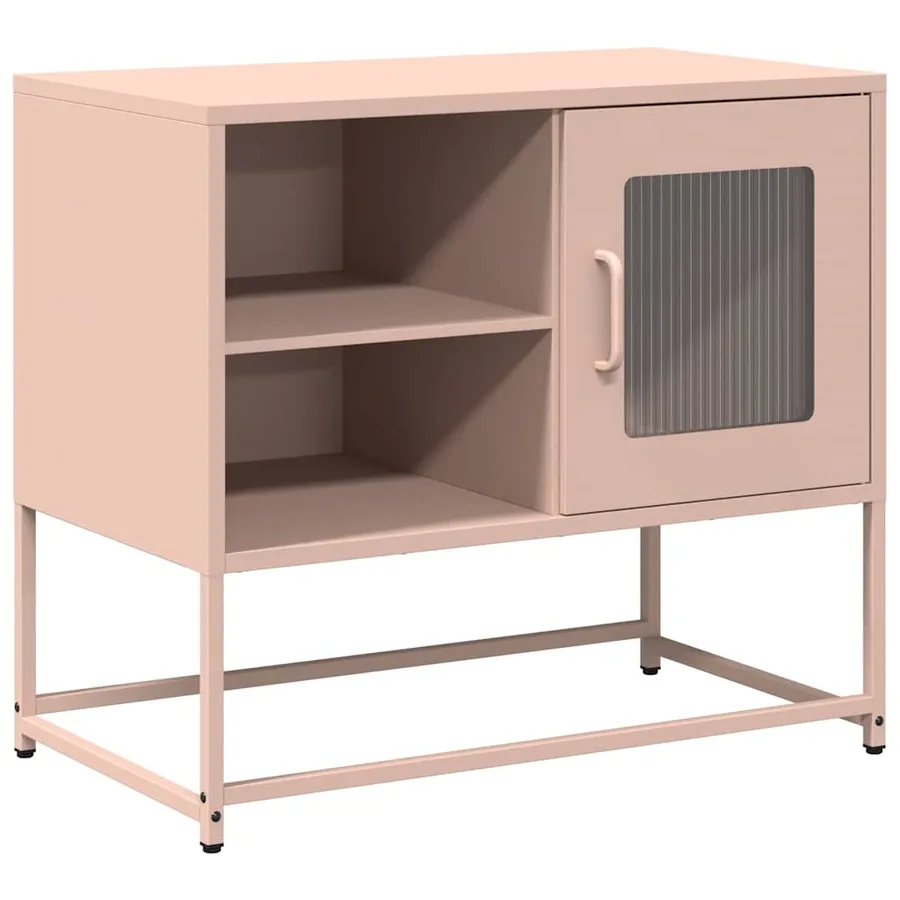 Meuble TV rose 68x39x60,5 cm acier - 2