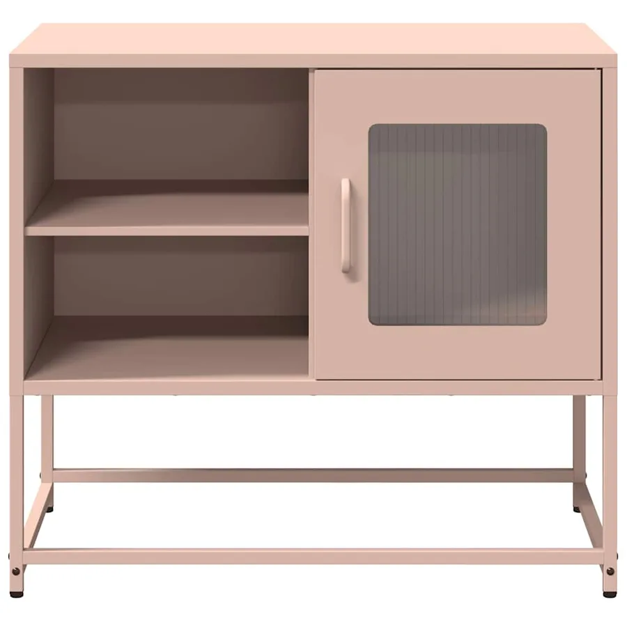 Meuble TV rose 68x39x60,5 cm acier - 5