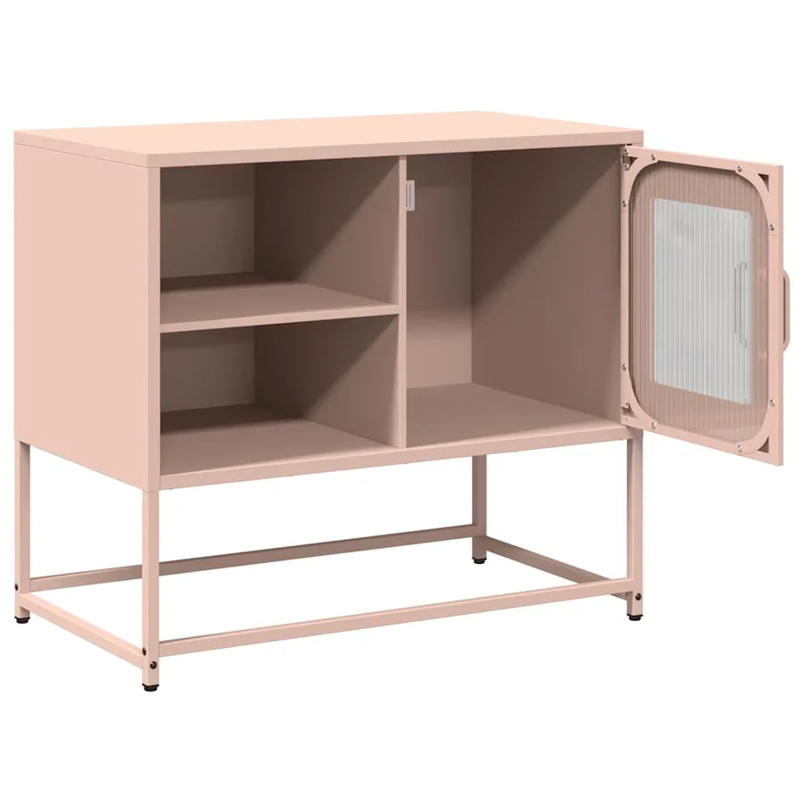 Meuble TV rose 68x39x60,5 cm acier - 6