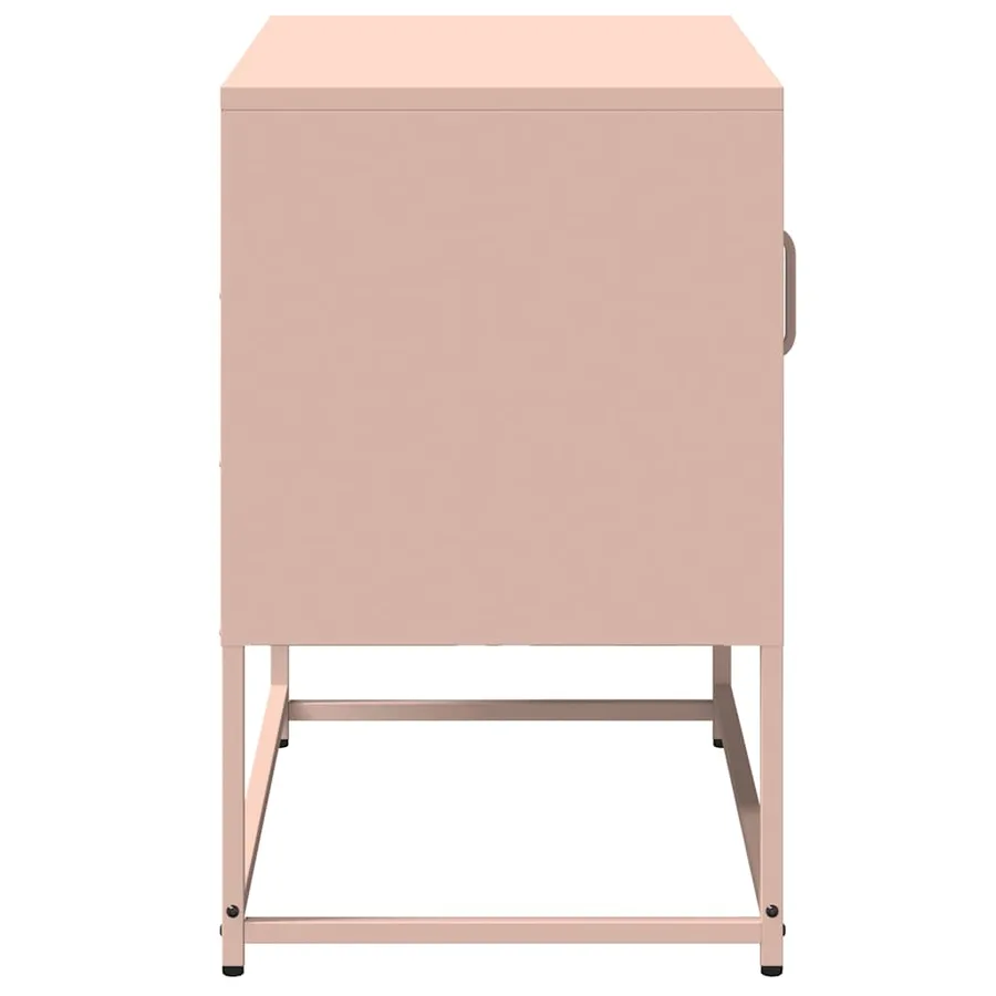 Meuble TV rose 68x39x60,5 cm acier - 7