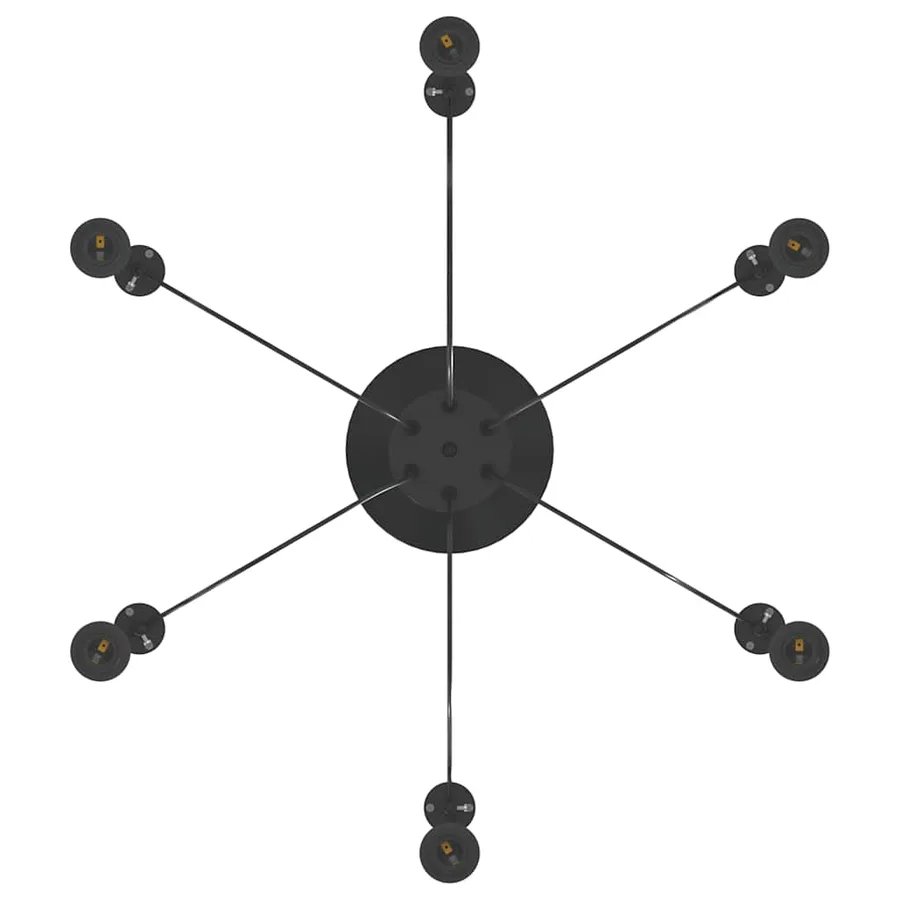 Lampe suspendue avec 6 porte-lampes E27 noir métal - 12