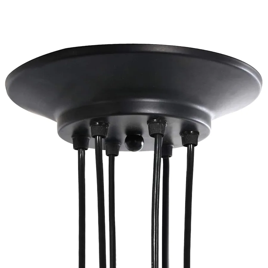 Lampe suspendue avec 6 porte-lampes E27 noir métal - 8