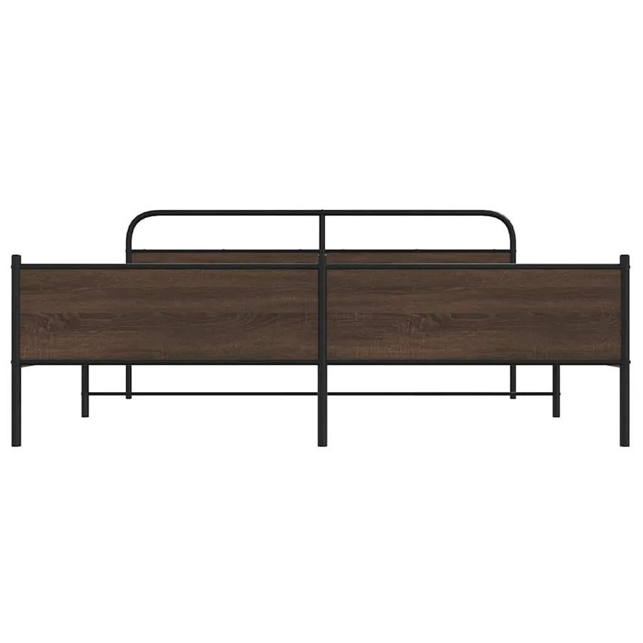 Cadre de lit en métal sans matelas chêne marron 183x213 cm - 5