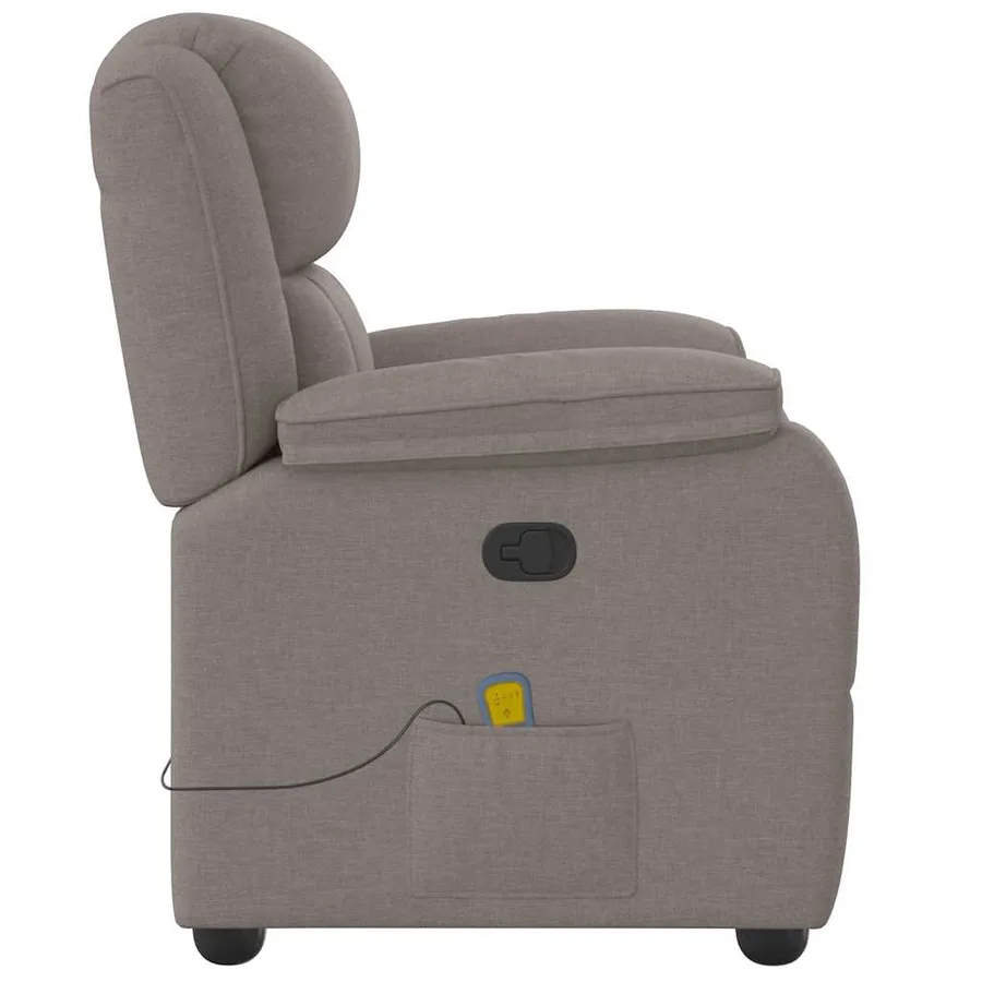 Fauteuil de massage inclinable Taupe Tissu - 4