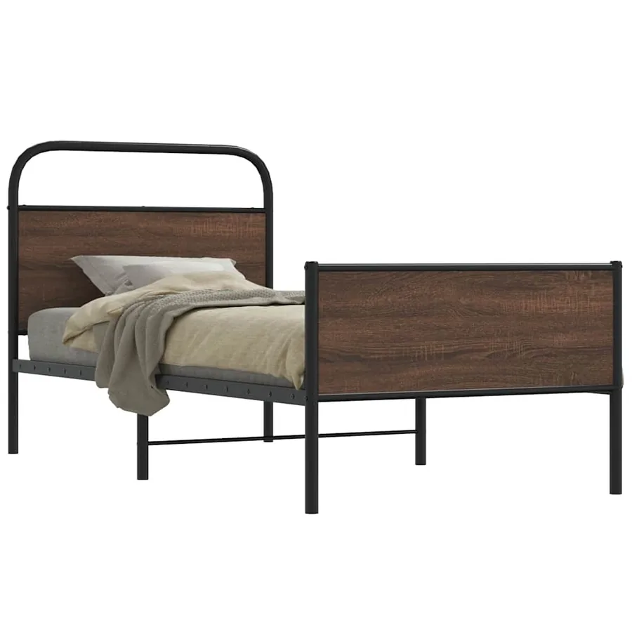 Cadre de lit sans matelas 100x190 cm chêne marron