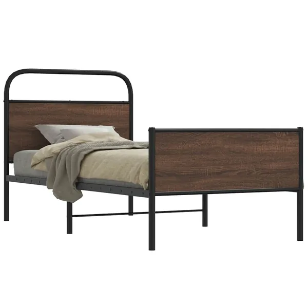 Cadre de lit sans matelas 100x190 cm chêne marron