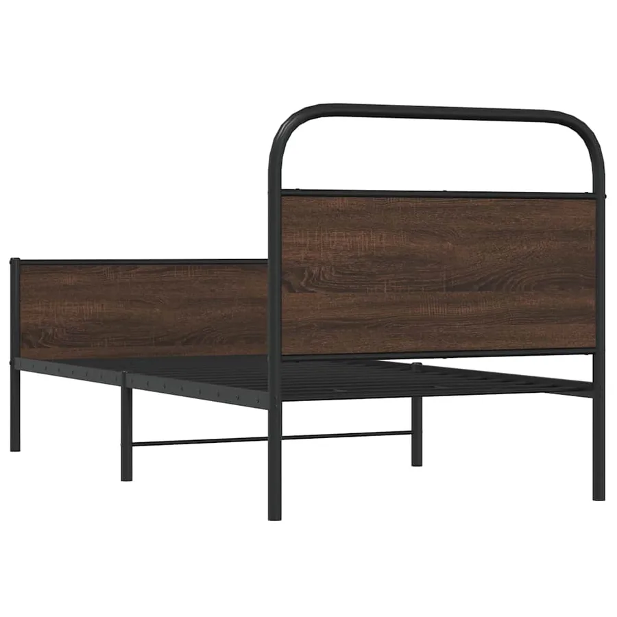 Cadre de lit sans matelas 100x190 cm chêne marron - 7