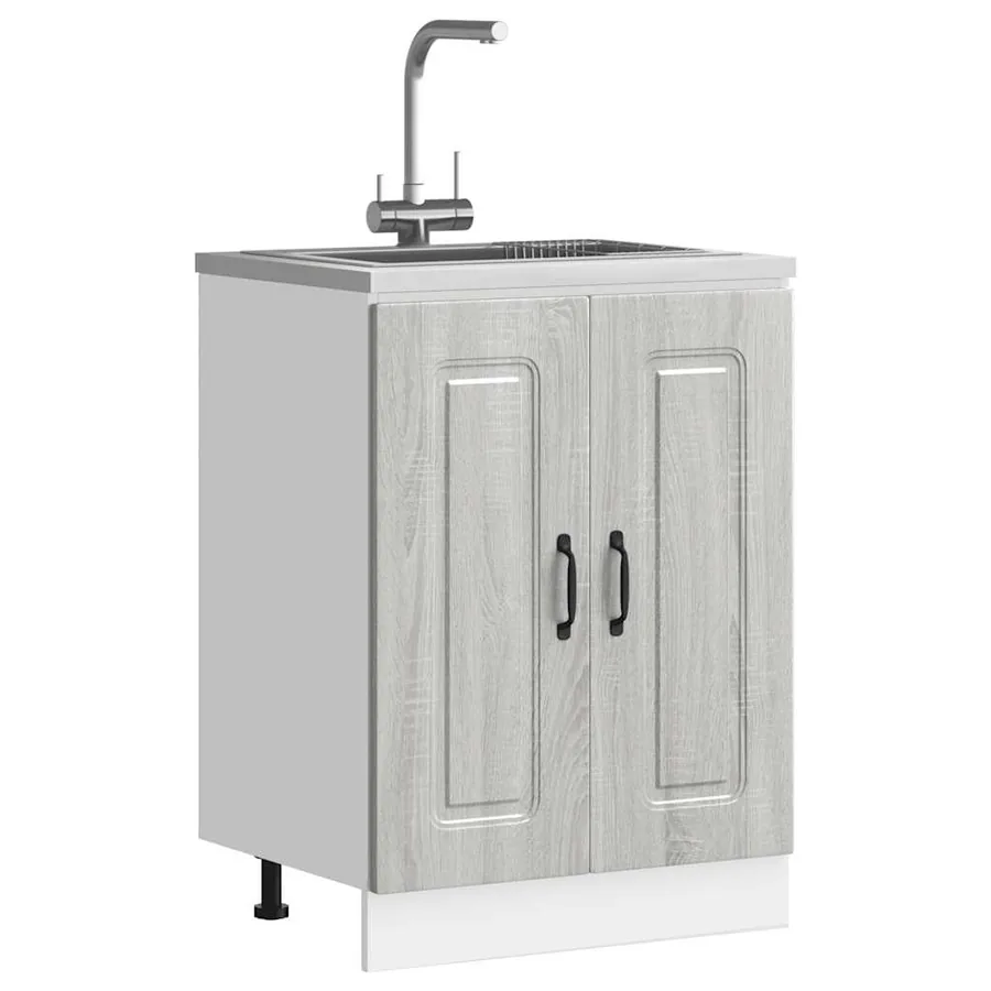 Meuble bas pour évier Kalmar sonoma gris bois d'ingénierie