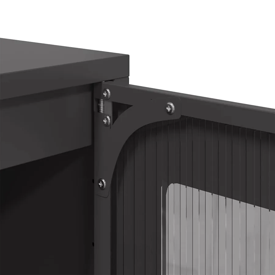 Buffet noir 100,5x39x107 cm acier laminé à froid - 11