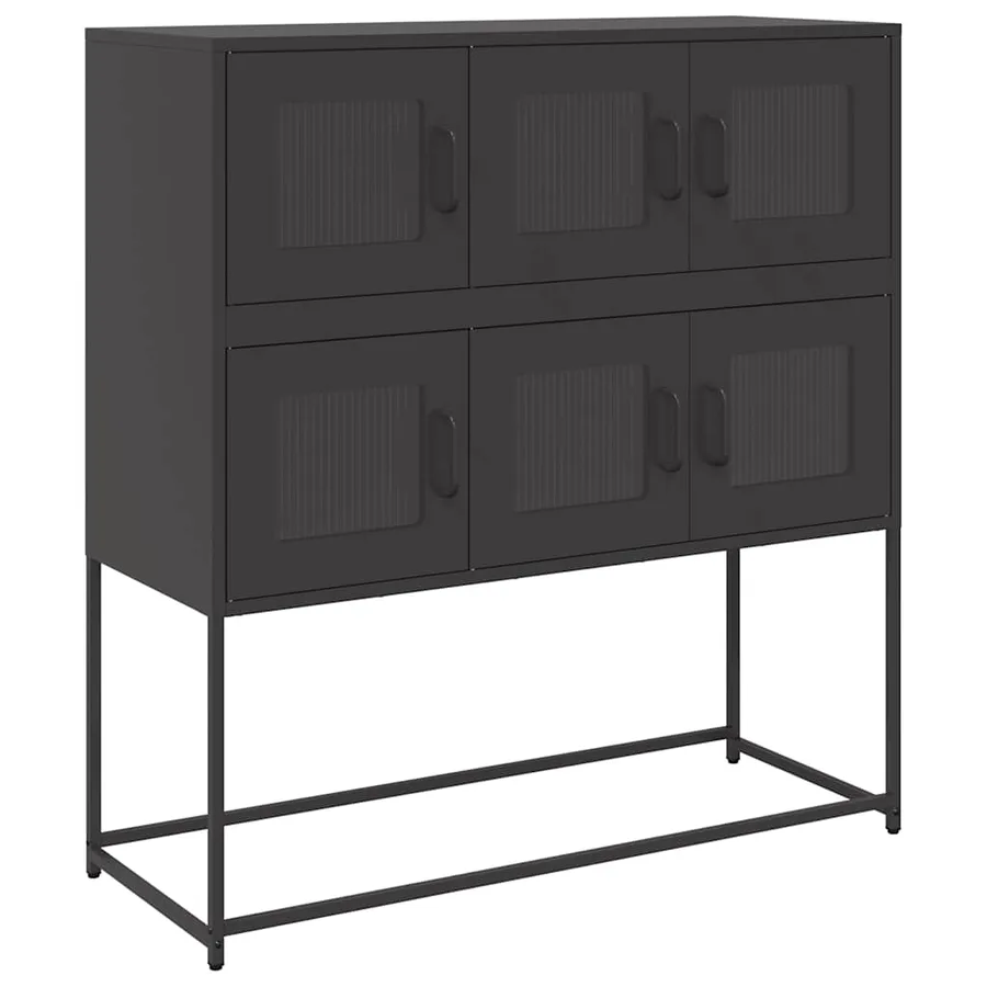 Buffet noir 100,5x39x107 cm acier laminé à froid - 2