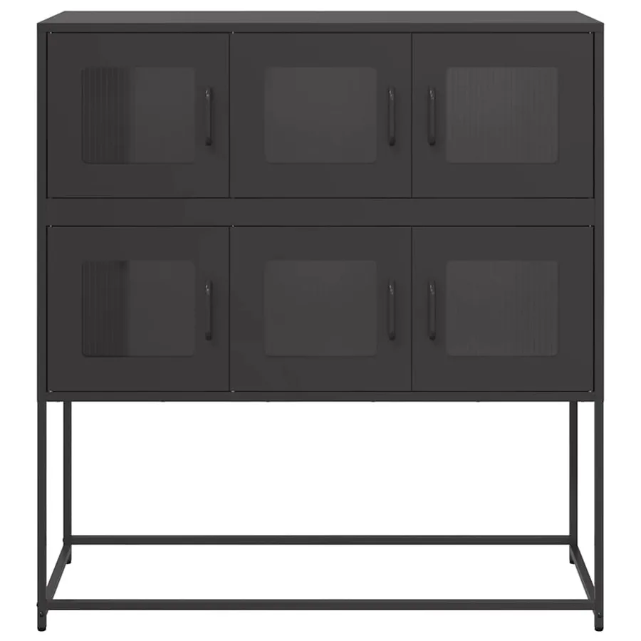 Buffet noir 100,5x39x107 cm acier laminé à froid - 5