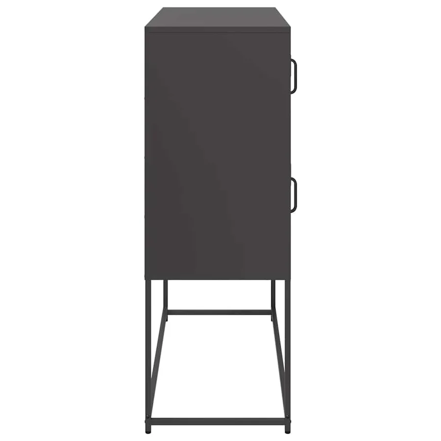 Buffet noir 100,5x39x107 cm acier laminé à froid - 7