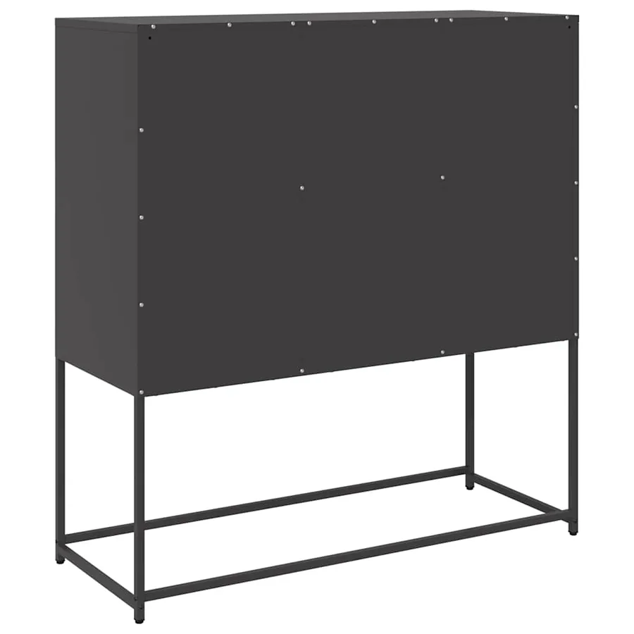 Buffet noir 100,5x39x107 cm acier laminé à froid - 8