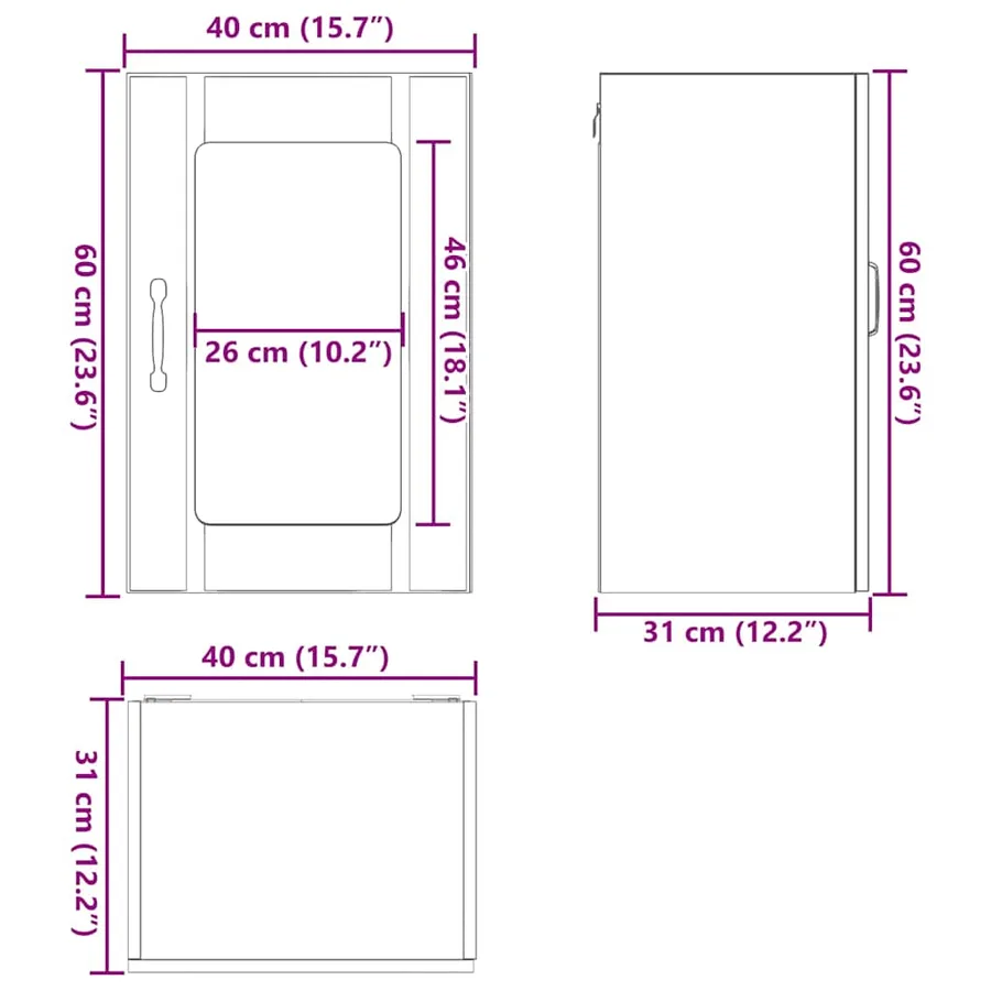 Armoire murale de cuisine avec porte en verre Lucca chêne fumé - 13