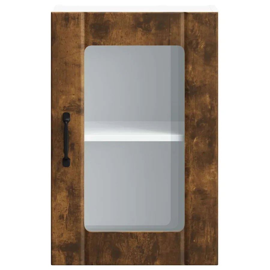 Armoire murale de cuisine avec porte en verre Lucca chêne fumé - 6