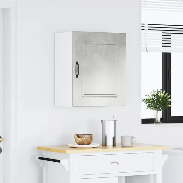 Armoire murale de cuisine Kalmar en bois d'ingénierie gris béton