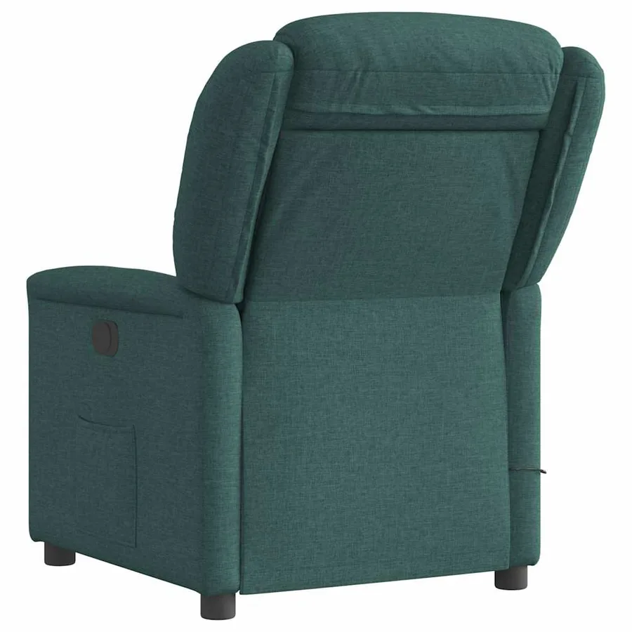Fauteuil de massage inclinable Vert foncé Tissu - 5