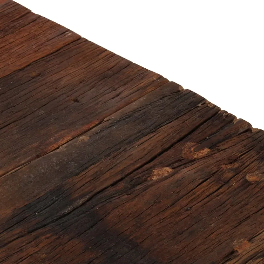 Table basse argenté inox et bois de mélèze massif - 8