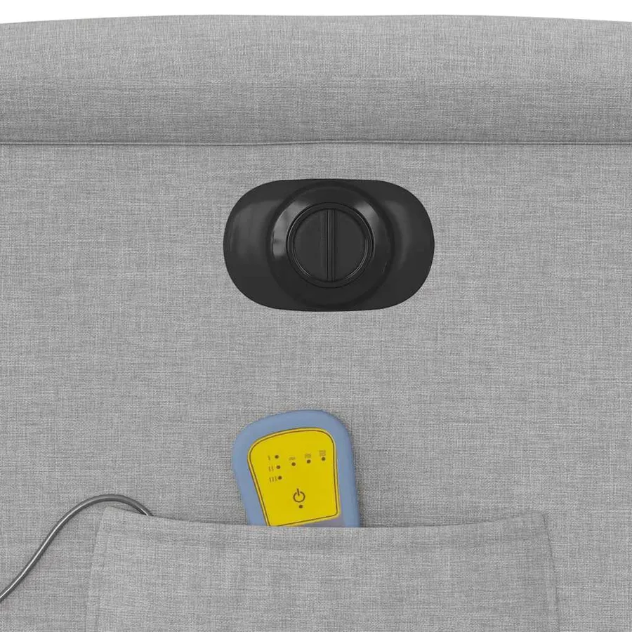 Fauteuil inclinable de massage électrique gris nuage tissu - 13