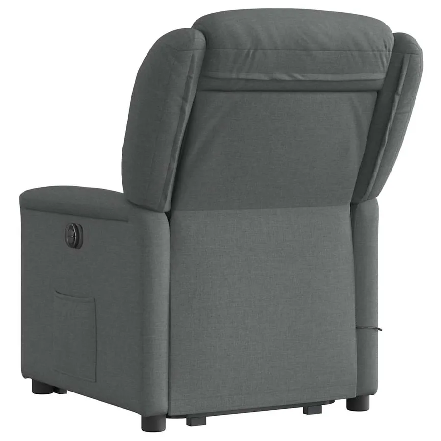 Fauteuil inclinable de massage électrique Gris foncé Tissu - 7