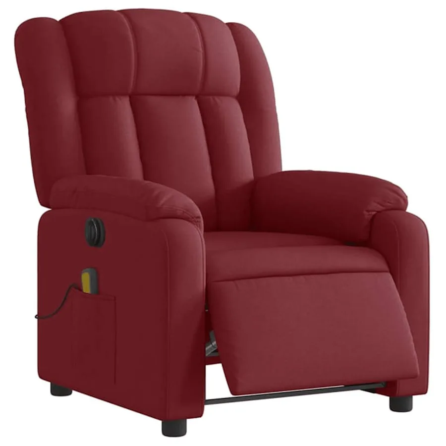 Fauteuil de massage inclinable électrique Rouge bordeaux Tissu - 3
