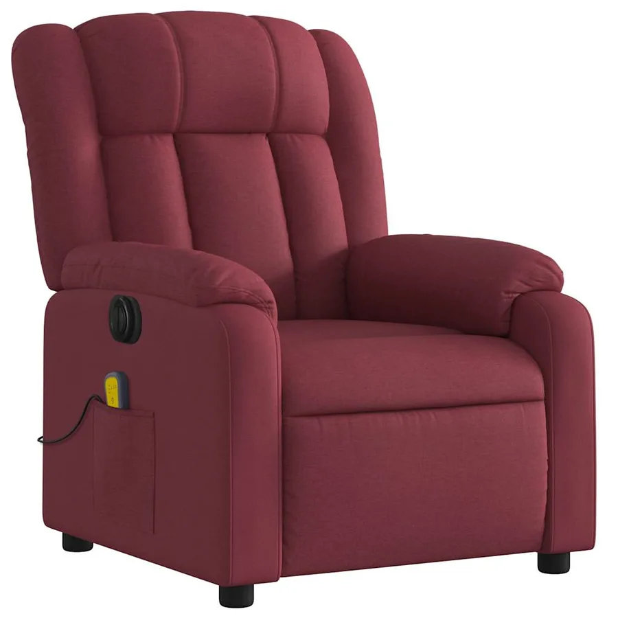 Fauteuil de massage inclinable électrique Rouge bordeaux Tissu - 4