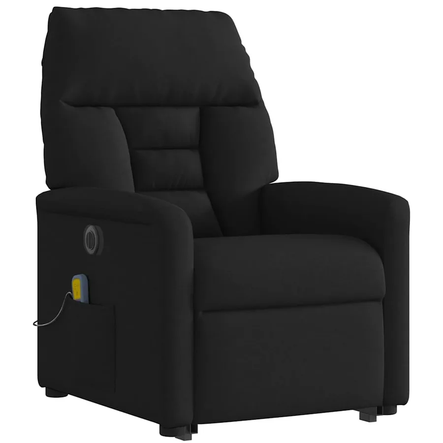 Fauteuil inclinable de massage électrique Noir Tissu - 6